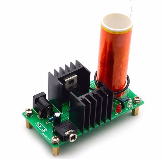 Kit de practicas, bobina Tesla, 15W, DC 15-24V, 2A. Experimento de física