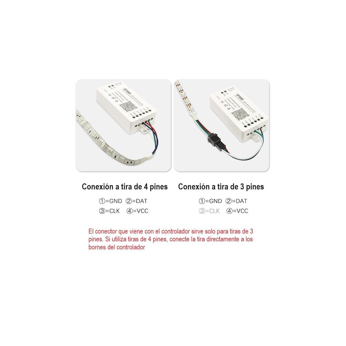 Controlador de señal SP para tiras IC/RGBIC DC5V-24V. Compatible también con DMX512 - Imagen 4
