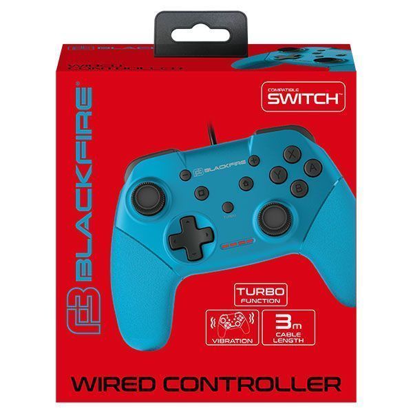 Mando PRO con Cable 3m BLACKFIRE® (Azul Neon) para SWITCH
