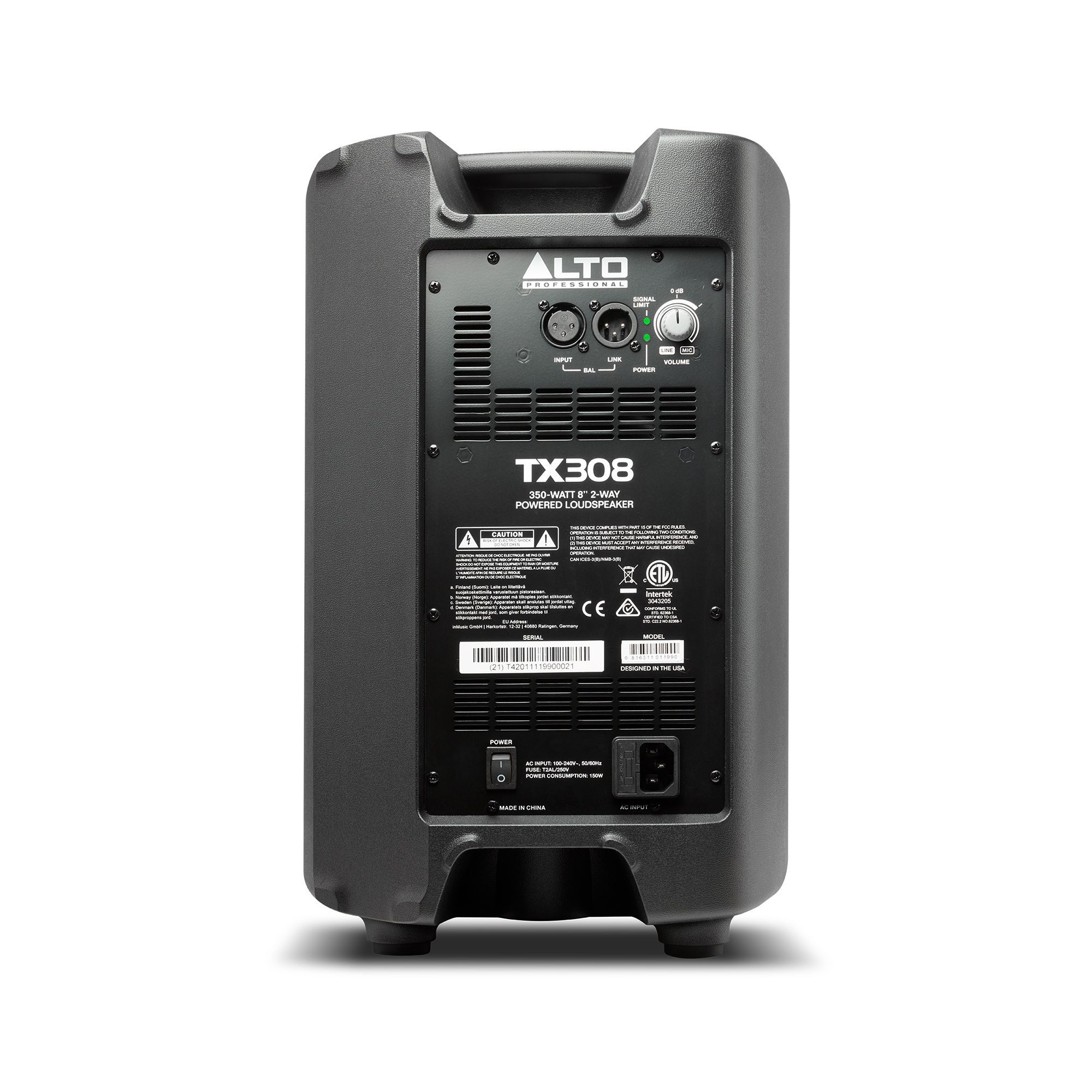 Recinto autoamplificado 2 vías, 8″ y 350W ALTO TX308 - Imagen 3