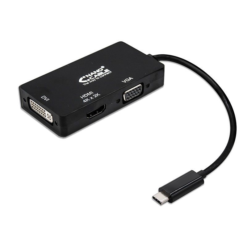 Adaptador USB-C a VGA, DVI y HDMI