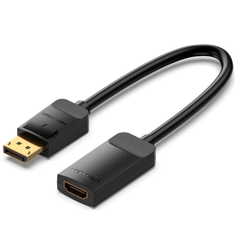 Cable Conversor Vention DisplayPort Macho - HDMI 4K Hembra/15cm/Negro