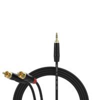 Cable de 1,5 m de 1 mini Jack stereo a 2 RCA, con conectores REAN by Neutrik