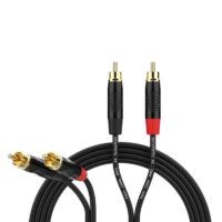 Cable de 1,5 m con conectores RCA macho color negro, con conectores REAN by Neutrik