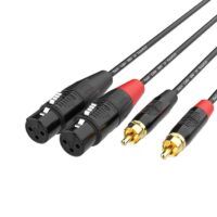 Cable señal audio con 2 XLR hembra y 2 RCA macho FactorFLEX, con conectores REAN by Neutrik
