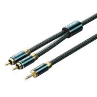 Cable Audio Profesional Vention BCSGF 2x RCA Macho - Jack 3.5 Macho, 1m, Verde y Negro
