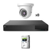 Kit CCTV 8 Cámaras Domo 2MP TVT