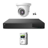 Kit CCTV 4 Cámaras Domo 2MP TVT