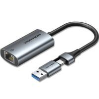 Adaptador USB/USB Tipo-C - RJ45 Vention CFQHB hasta 1000Mbps