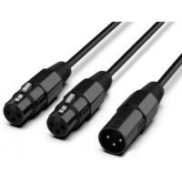 Audibax Silver Black Cable 2 XLR Hembra a 1 XLR Macho