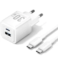 Cargador de pared USB-C + USB-A (30W) con cable USB-C