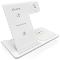 Cargador inalámbrico AISENS de 15W para móvil, Apple Watch y auriculares con estuche de carga