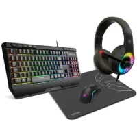 Pack Gaming Krom Kenya, Teclado RGB + Ratón Óptico + Alfombrilla + Auriculares