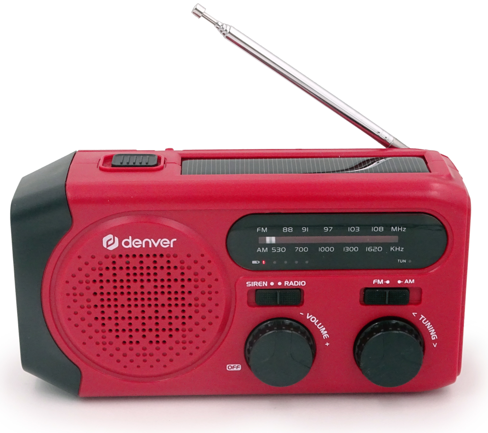 Radio solar con manivela, linterna, función SOS y batería integrada de 2000 mAh