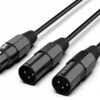 Audibax Silver Black Cable 2 XLR Macho a 1 XLR Hembra