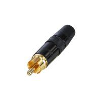 Conector RCA cuerpo NEGRO, contactos ORO serie NYS373