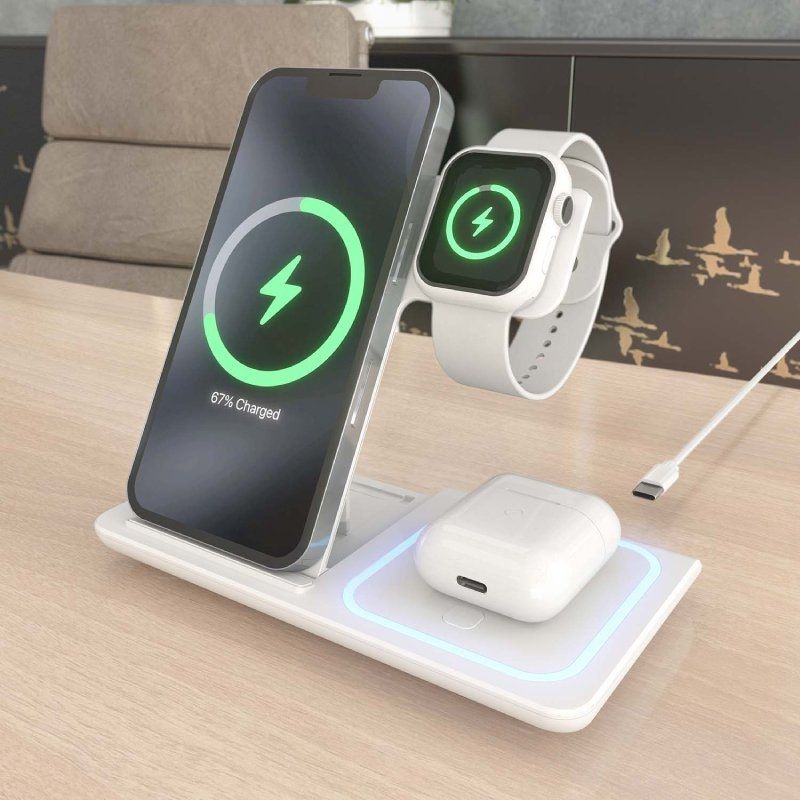 Cargador inalámbrico AISENS de 15W para móvil, Apple Watch y auriculares con estuche de carga - Imagen 3