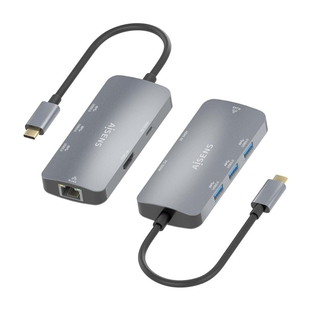 Docking USB Tipo-C Aisens ASUC-6P019-GR con puertos HDMI, RJ45, USB-A y USB-C PD - Imagen 3