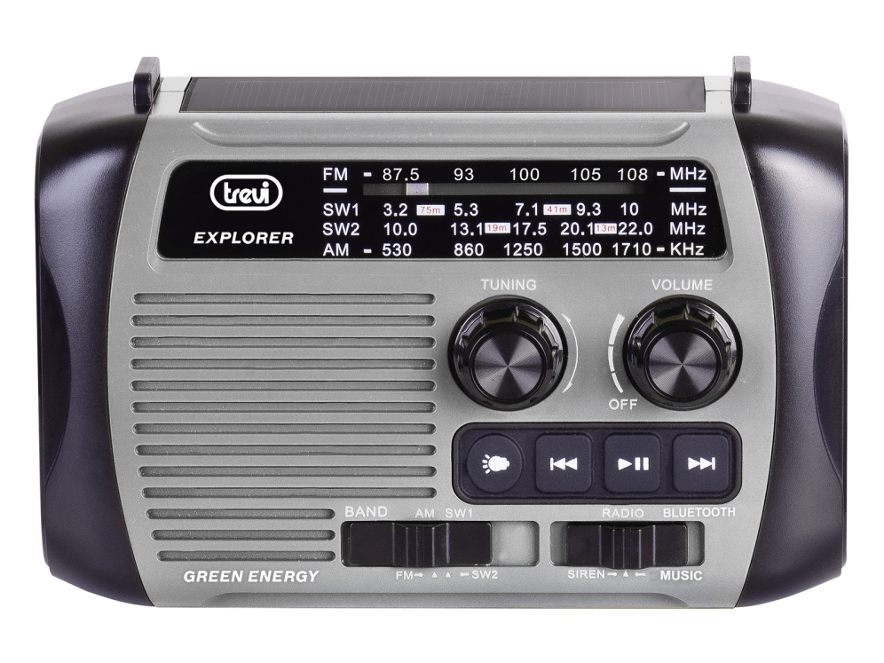 Rádio Trevi RA 7F30BT Explorer con carga solar y dinamo, linterna y powerbank - Imagen 2