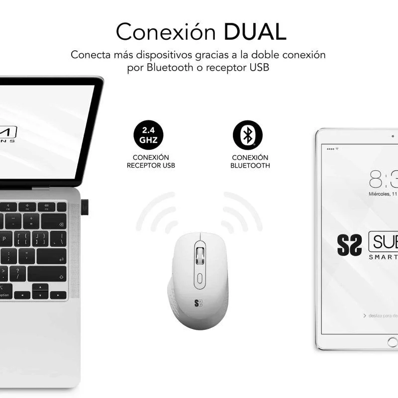 Ratón Ergonómico Inalámbrico por Bluetooth y 2.4GHz Subblim Curve Ergo - Imagen 3