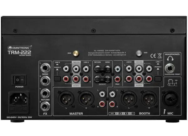 Omnitronic TRM-222 Mezclador DJ 2 Canales - Imagen 4
