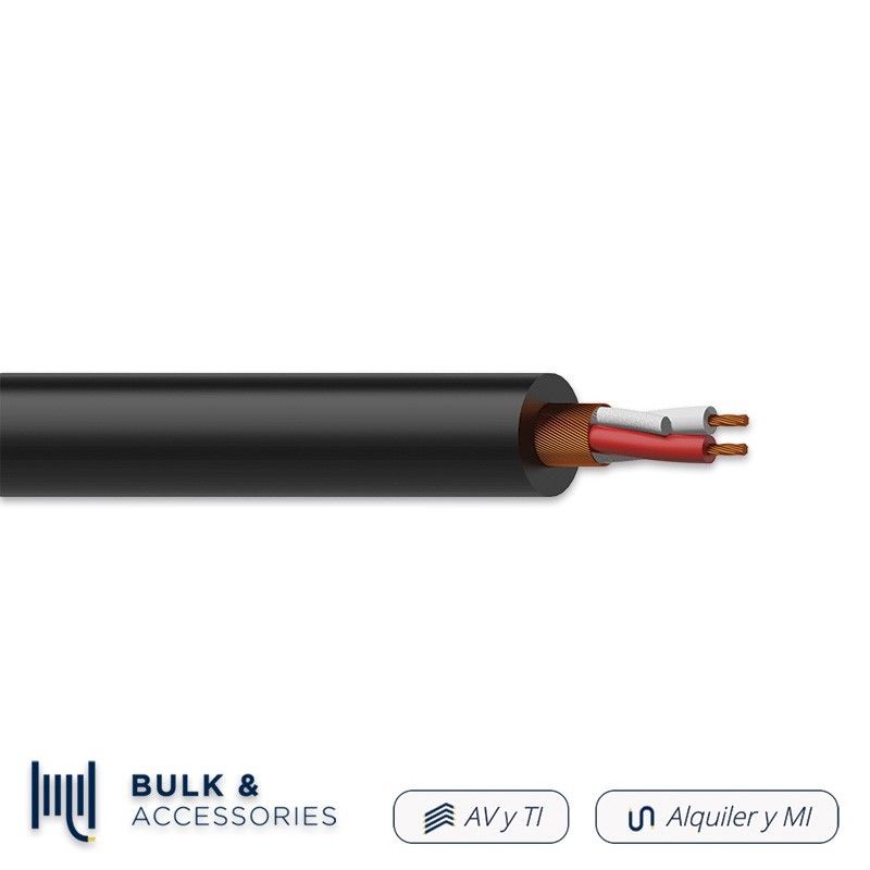 Bobina PROCAB CABLE MICROFONO 2 x 0,23mm NEGRO, Flexible - Imagen 2