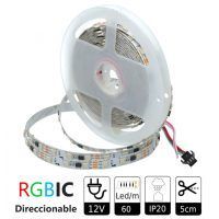 Tira led 24V RGBIC Pixel Direccionable 96 led/m, 15 W/m, IP20 en Bobina 5 metros
